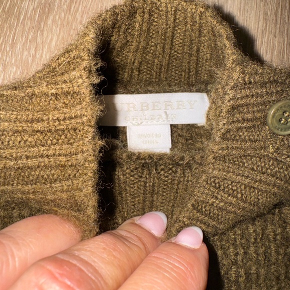 $185 Burberry Children Boys Favio Sweater Cardigan Thick knit Green 2 years/2T - Picture 3 of 7